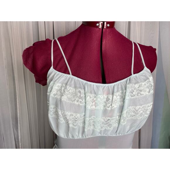 nightgown satin lace vintage sheer 1950s - Picture 2 of 10